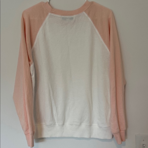 Wildfox Pink and White Sweatshirt with Orange and Purple Stripes Size M - Picture 2 of 4